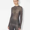 Czarna bluzka w spirale Topy Czarna bluzka w spirale Topy