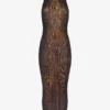 Długa sukienka z drapowanym tyłem „Wood” Długa sukienka z drapowanym tyłem „Wood”
