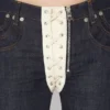 Kontrastowe jeansy z sznurowaniem Kontrastowe jeansy z sznurowaniem