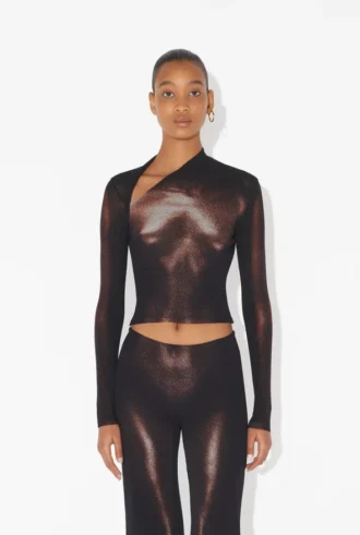 Krótki top „Body Dust” w kolorze brązowym Krótki top „Body Dust” w kolorze brązowym