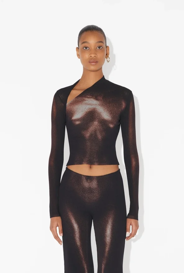 Krótki top „Body Dust” w kolorze brązowym Krótki top „Body Dust” w kolorze brązowym