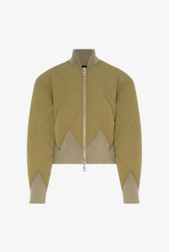 Kurtka bomberka w romby w kolorze khaki