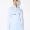 Niebieską koszulę z nadrukiem Jean Paul Gaultier Niebieską koszulę z nadrukiem Jean Paul Gaultier