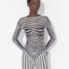 Re-Edition – granatowa bluzka z efektem Body Morph Re-Edition – granatowa bluzka z efektem Body Morph