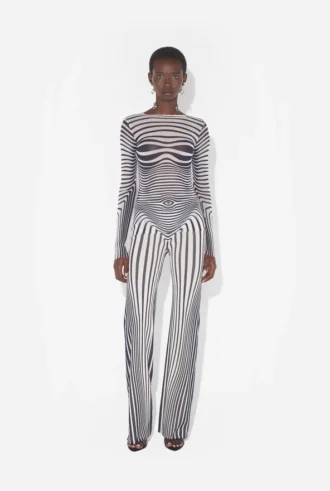 Re-Edition – granatowa bluzka z efektem Body Morph