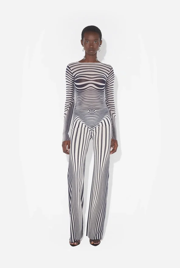 Re-Edition – granatowa bluzka z efektem Body Morph Re-Edition – granatowa bluzka z efektem Body Morph