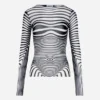 Re-Edition – granatowa bluzka z efektem Body Morph Re-Edition – granatowa bluzka z efektem Body Morph