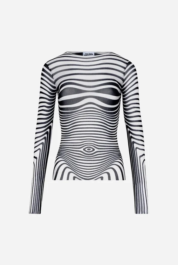 Re-Edition – granatowa bluzka z efektem Body Morph Re-Edition – granatowa bluzka z efektem Body Morph