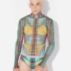 Re-Edition – niebieska koszulka Mesh Print w kropki