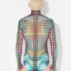 Re-Edition – niebieska koszulka Mesh Print w kropki