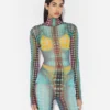 Re-Edition – niebieska koszulka Mesh Print w kropki