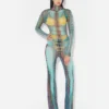 Re-Edition – niebieska koszulka Mesh Print w kropki
