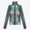 Re-Edition – niebieska koszulka Mesh Print w kropki