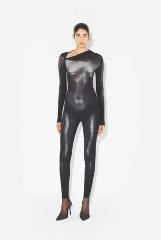 Srebrny Body z nadrukiem „Body Dust” Srebrny Body z nadrukiem „Body Dust”