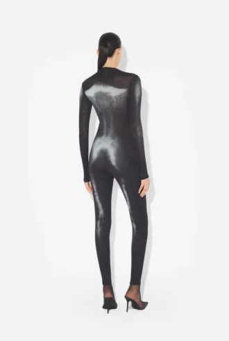 Srebrny Body z nadrukiem „Body Dust” Srebrny Body z nadrukiem „Body Dust”